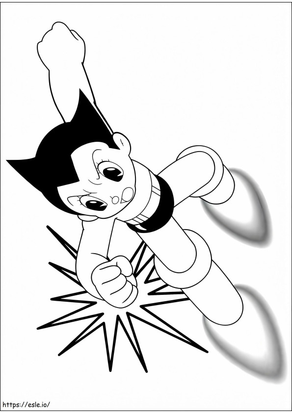  Astro Boy Fighting A4 de colorat