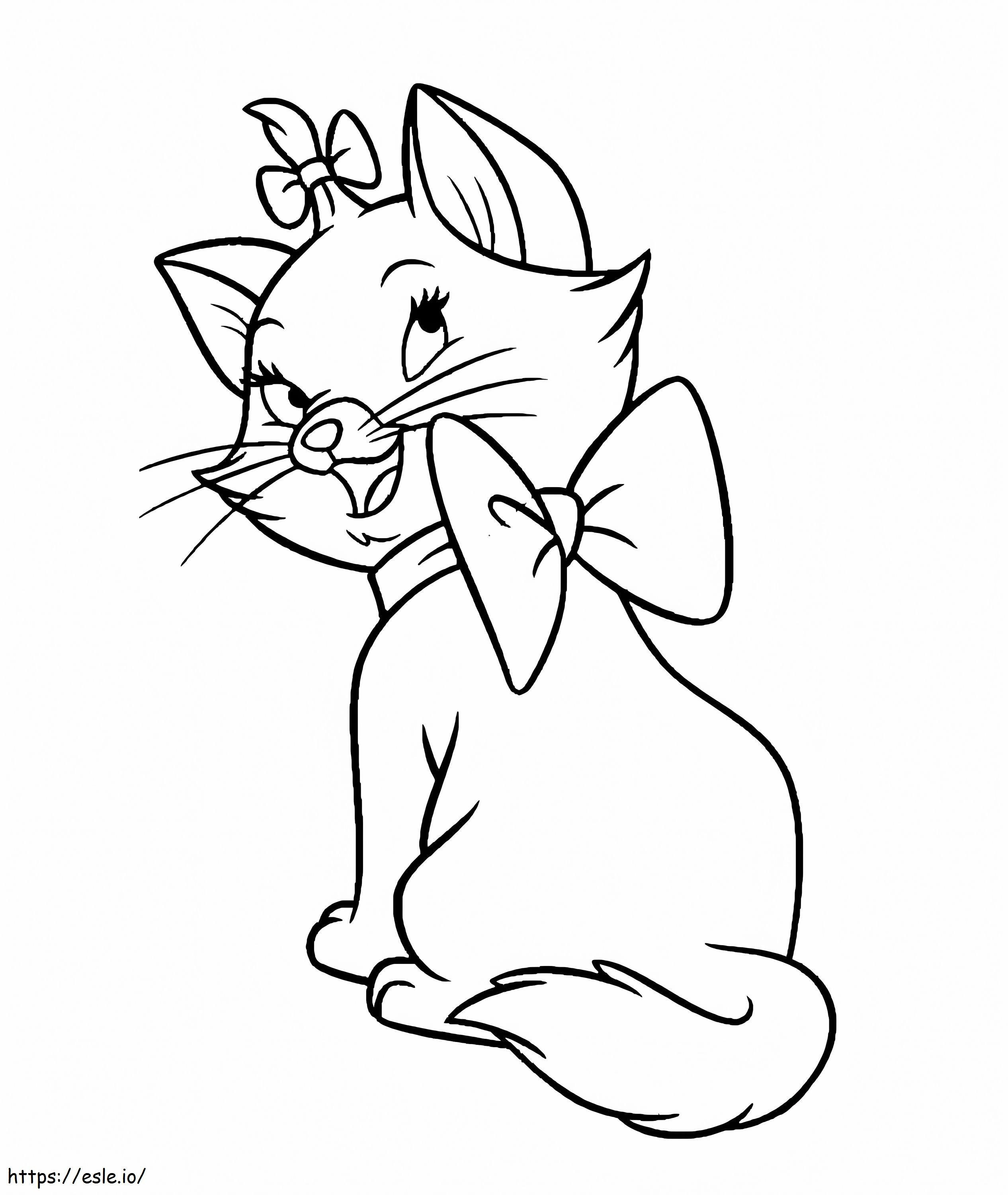 Páginas para colorir gratuitas da linda gatinha Marie para colorir