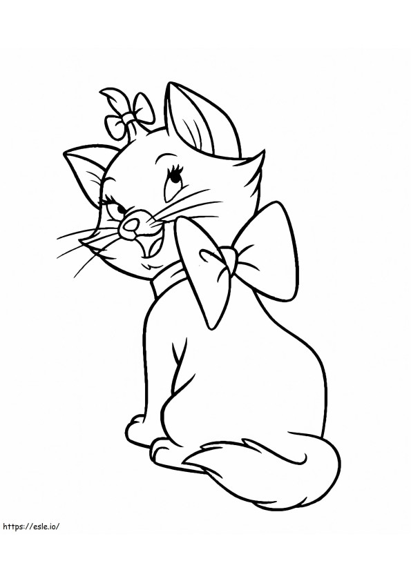 Páginas para colorir gratuitas da linda gatinha Marie para colorir