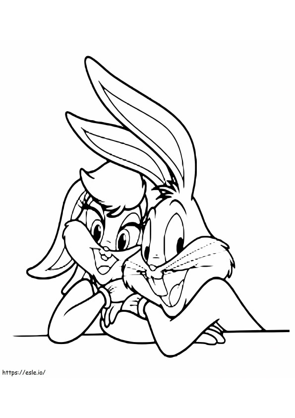 Baby Bugs Bunny Con Lola da colorare