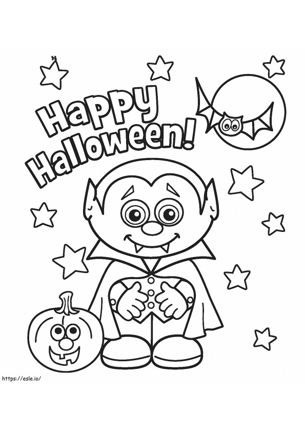 Happy Halloween Dracula coloring page