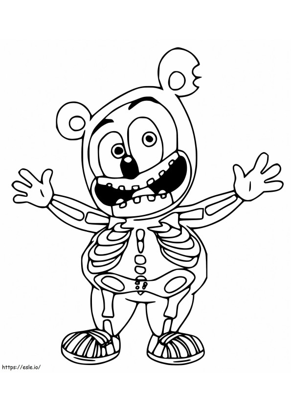ursinho de goma esqueleto para colorir