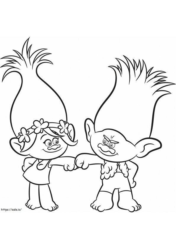 Cool Poppy And Branch coloring page