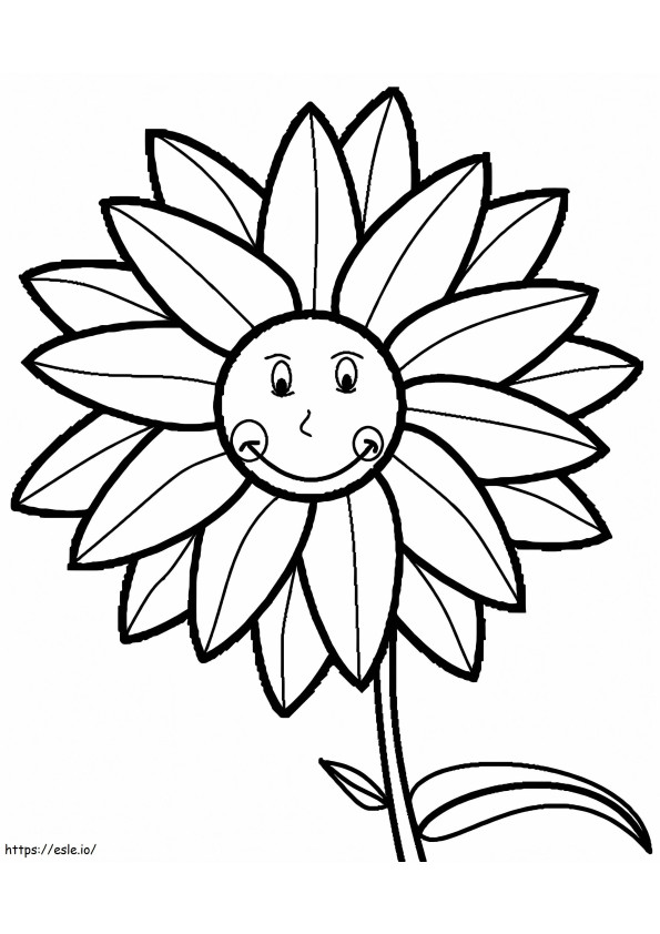 Sunflower Smiling coloring page