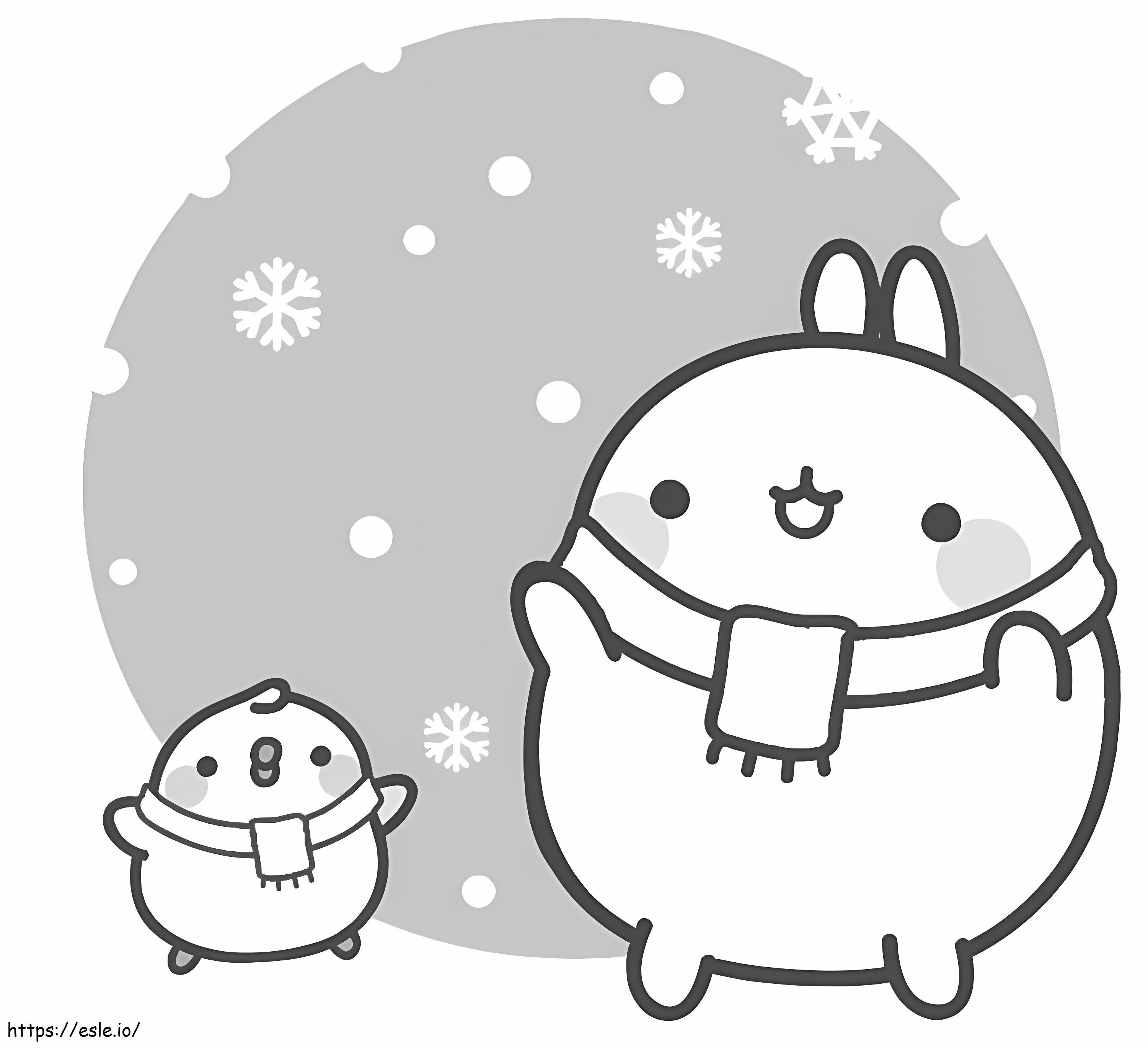Molang In Winter coloring page