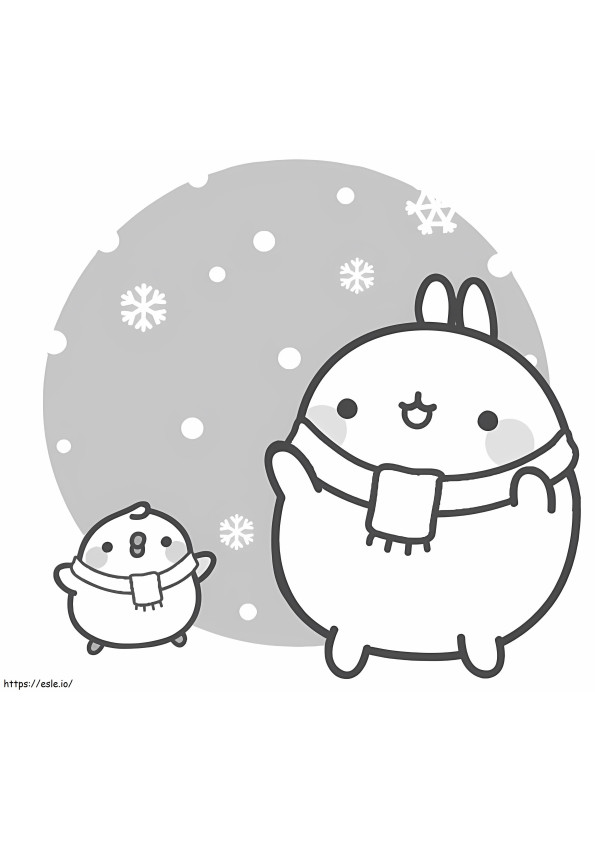 Molang In Winter coloring page