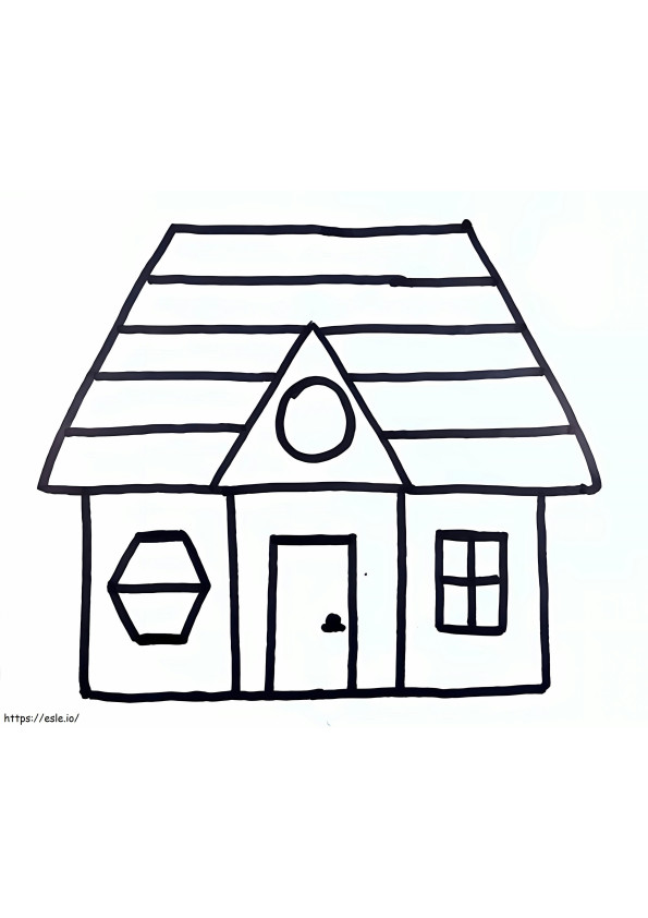 Coloriage  Une maison scintillante A4 à imprimer dessin