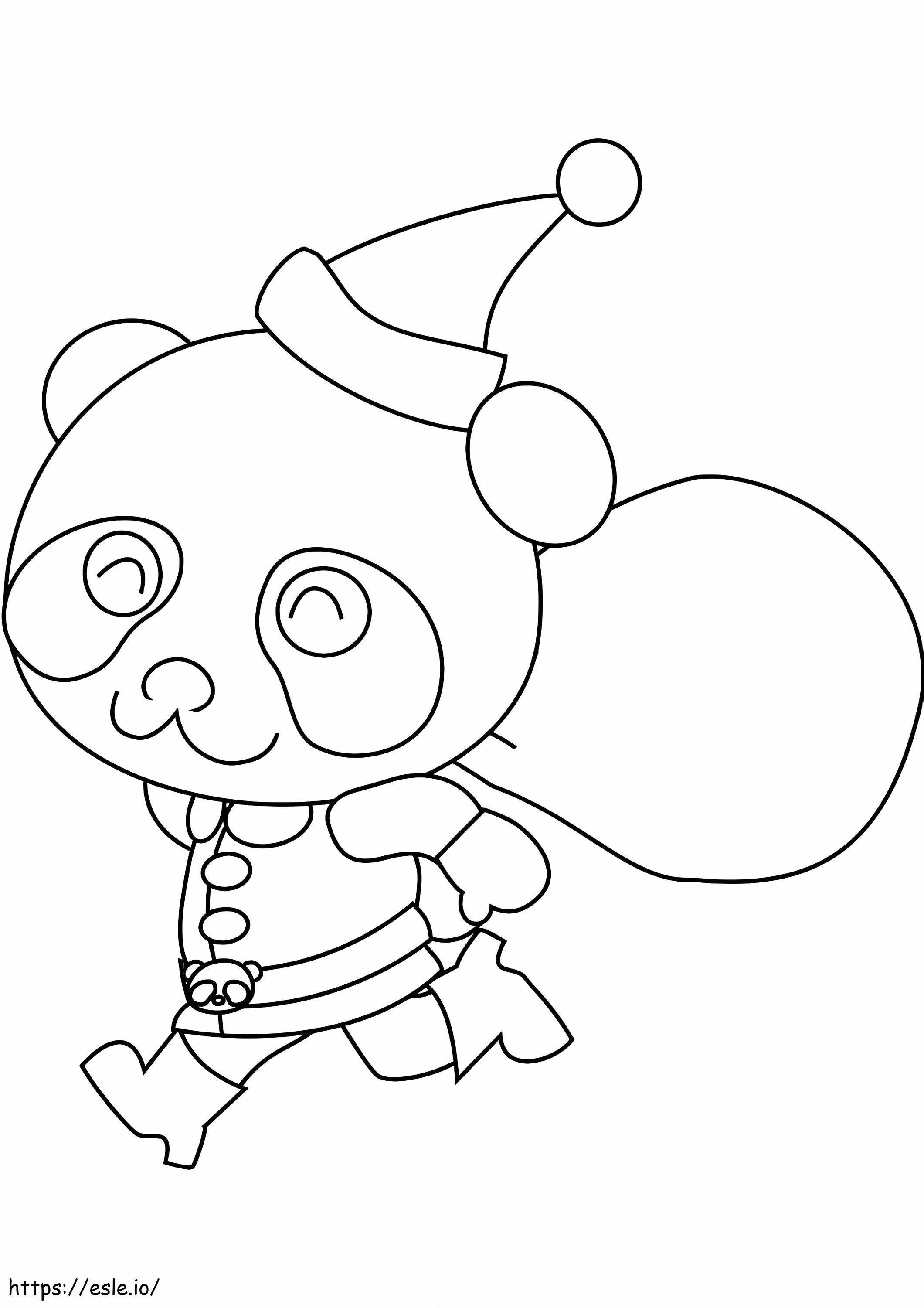 Christmas Panda coloring page