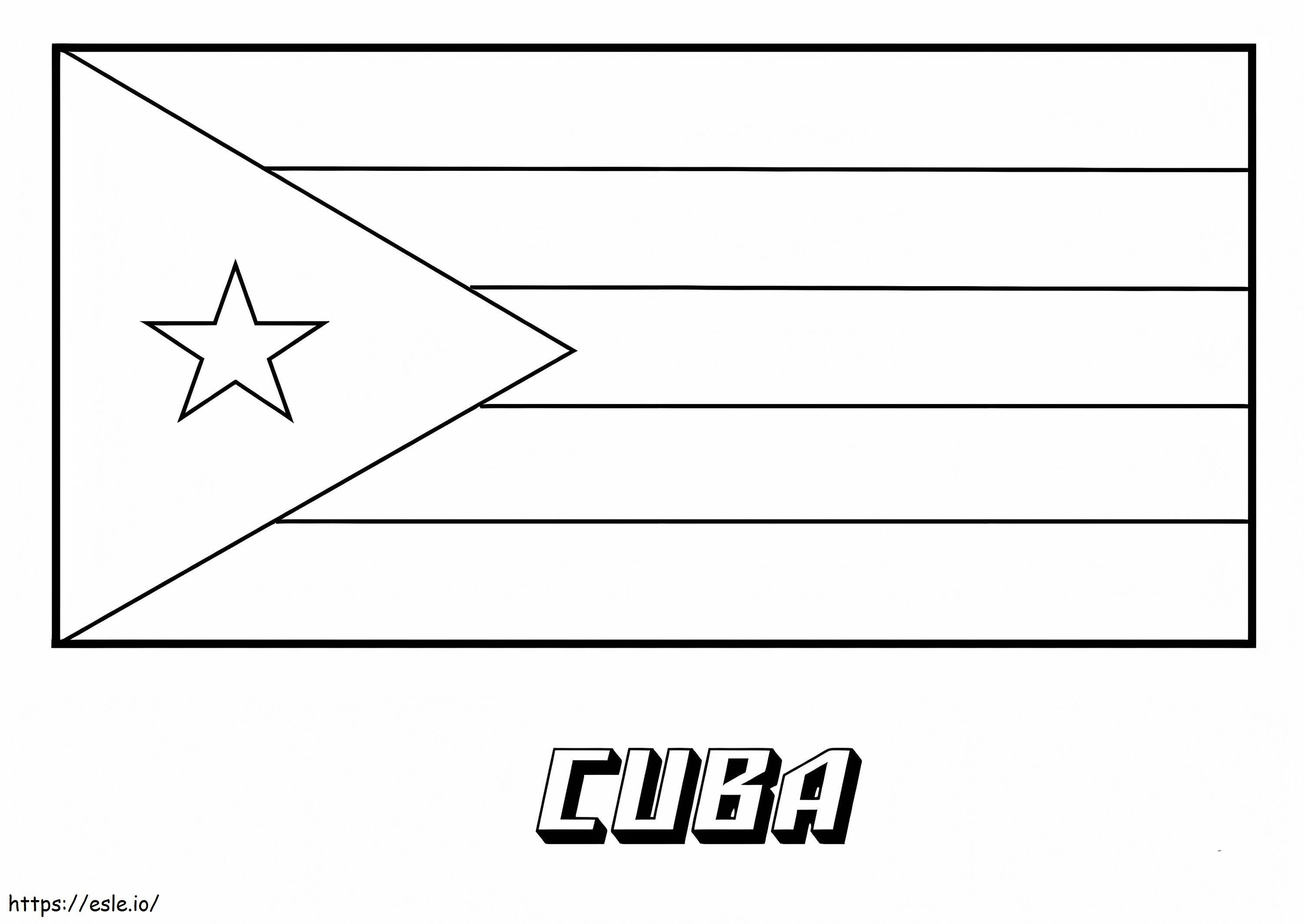 Bandeira de Cuba para colorir