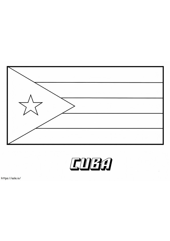 Bandeira de Cuba para colorir