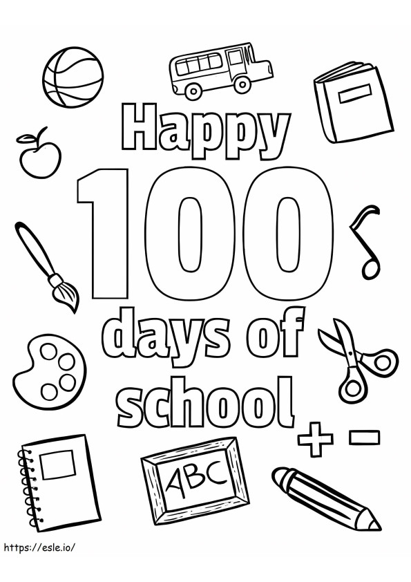 Coloriage 100e jour d'école gratuit imprimable à imprimer dessin