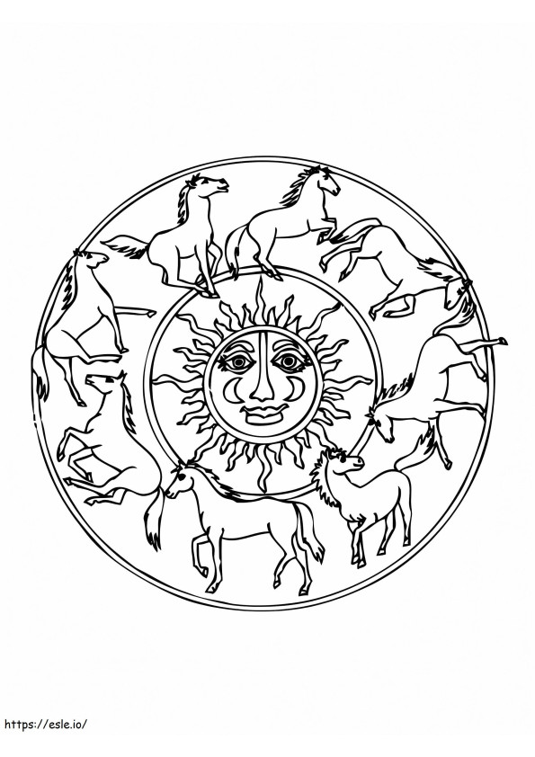 Horses Animal Mandala