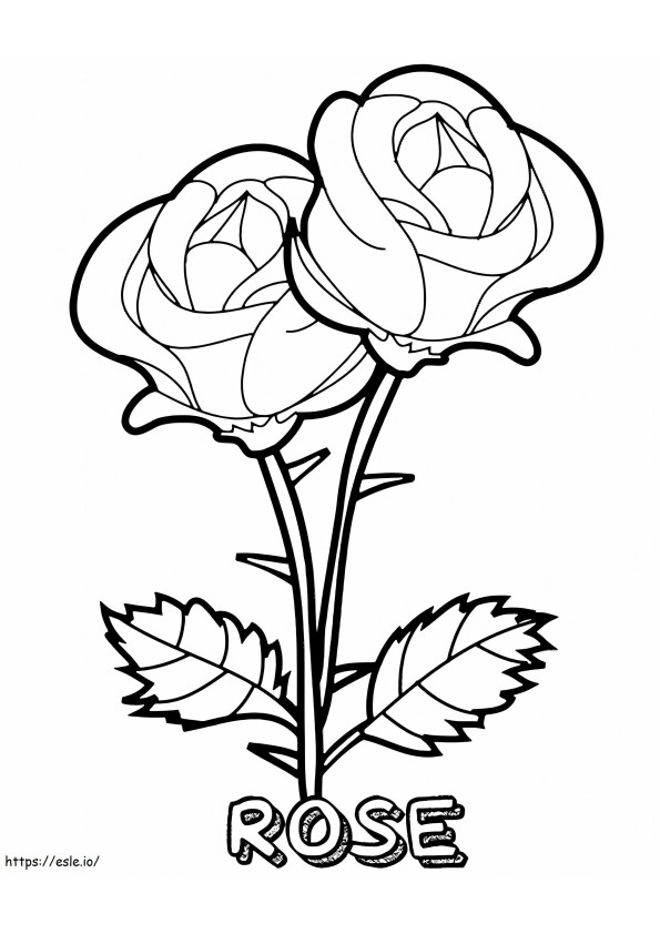 Coloriage Rose jumelle à imprimer dessin