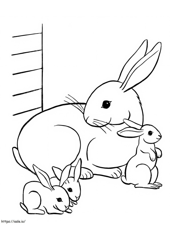 Aile Tavşanları boyama