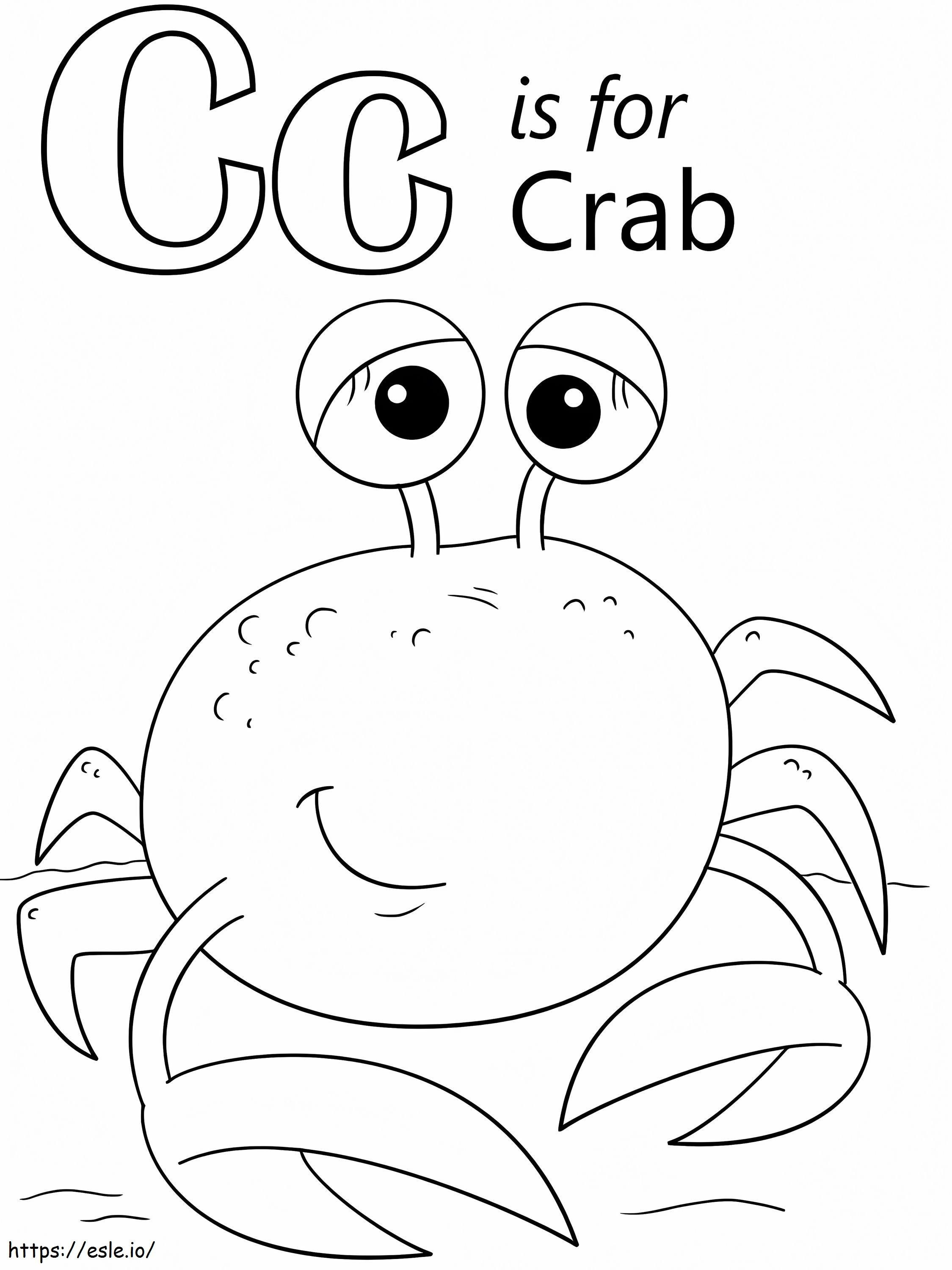 Coloriage Crabe Lettre C à imprimer dessin