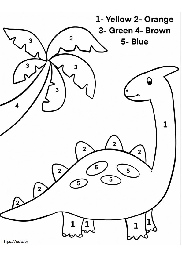 Adorable Dino Color By Number coloring page