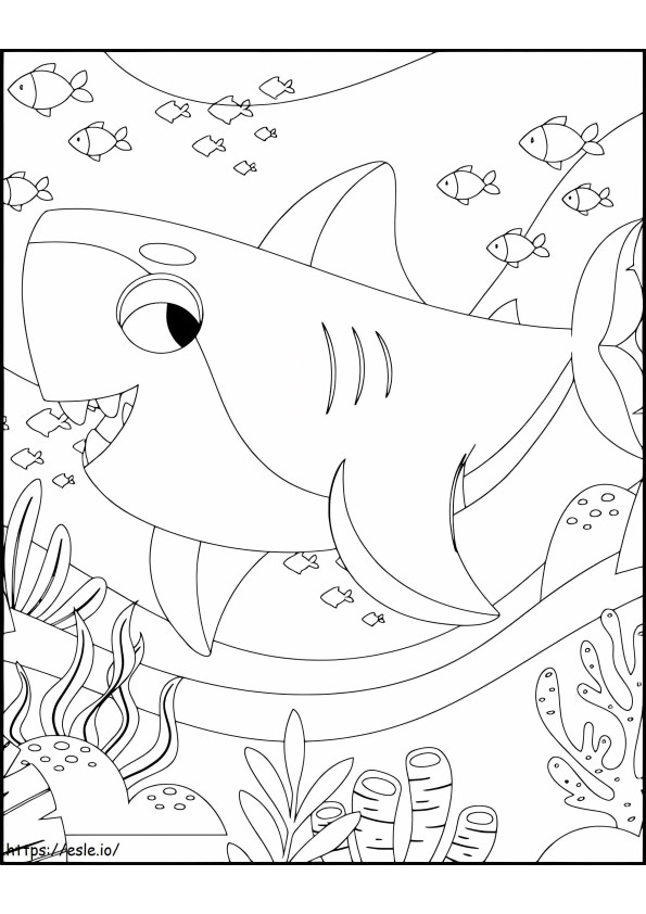 Coloriage Tiburon amusant à imprimer dessin