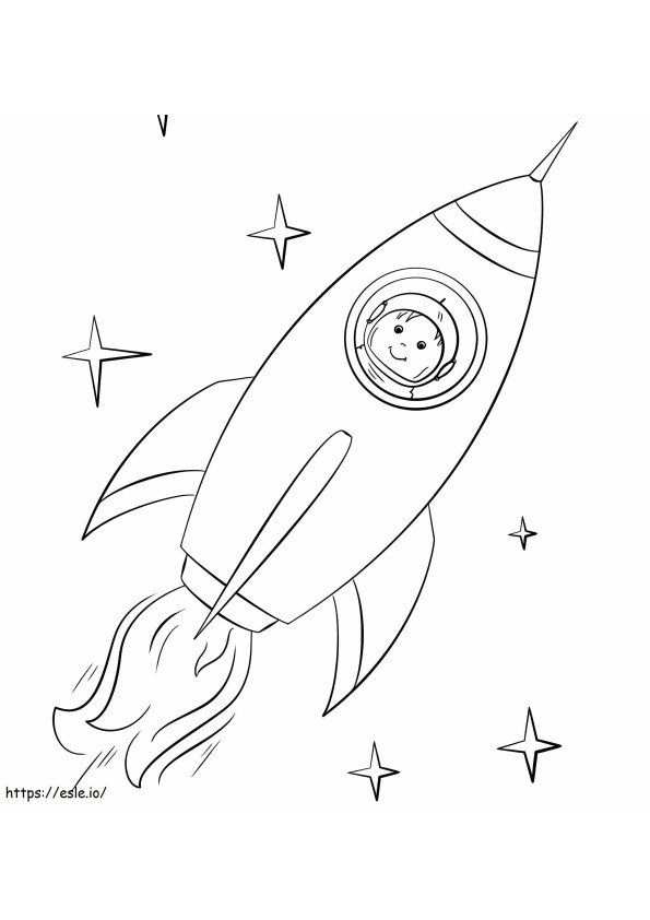 Boy Astronaut Flying A4 coloring page