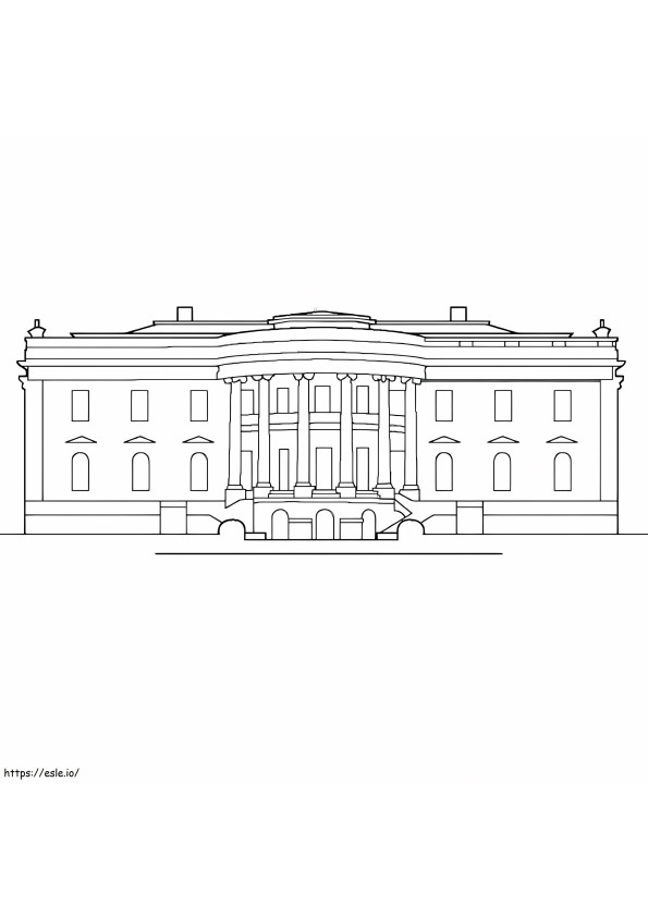 無料印刷可能なホワイトハウス ぬりえ - 塗り絵