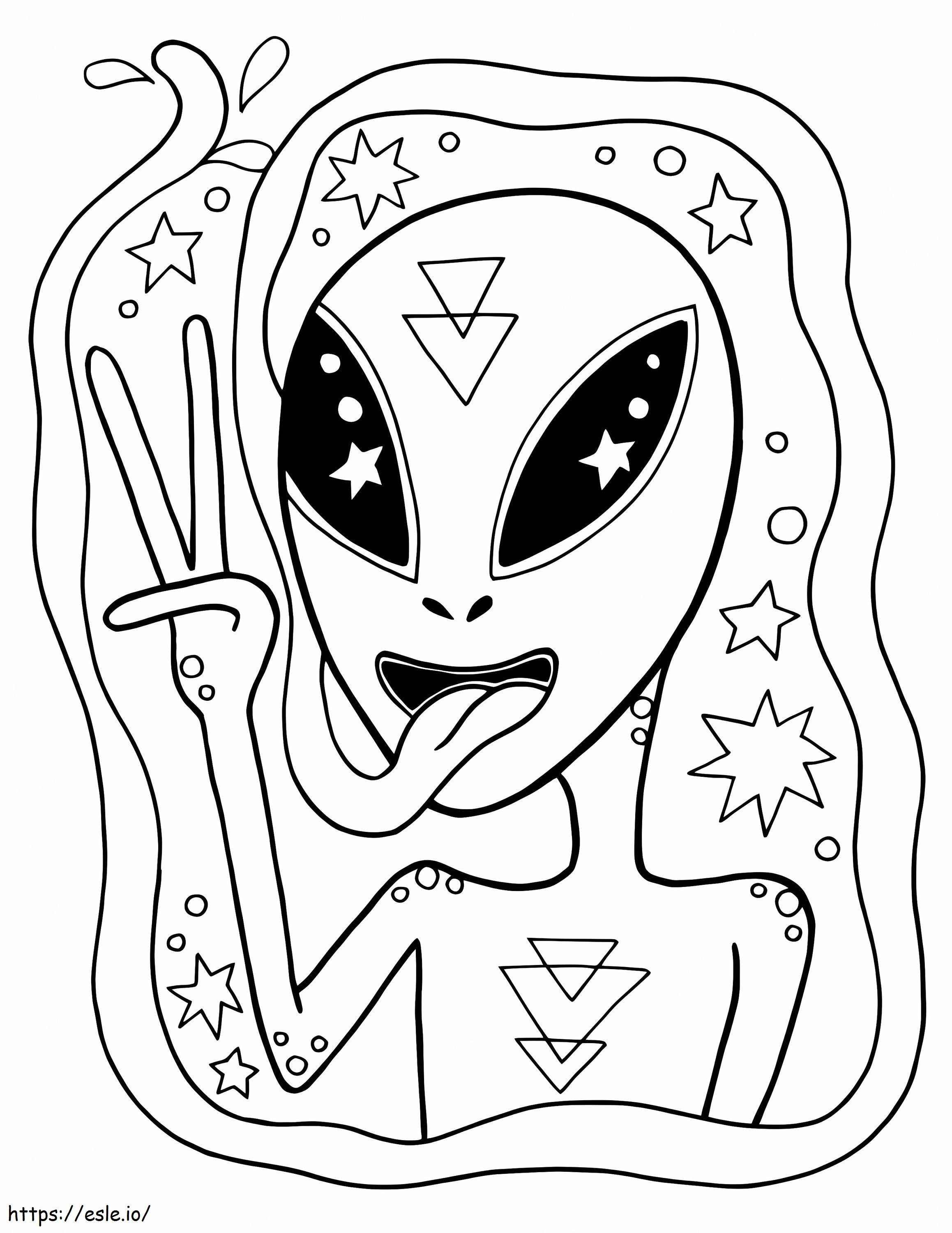 Aesthetic Alien coloring page