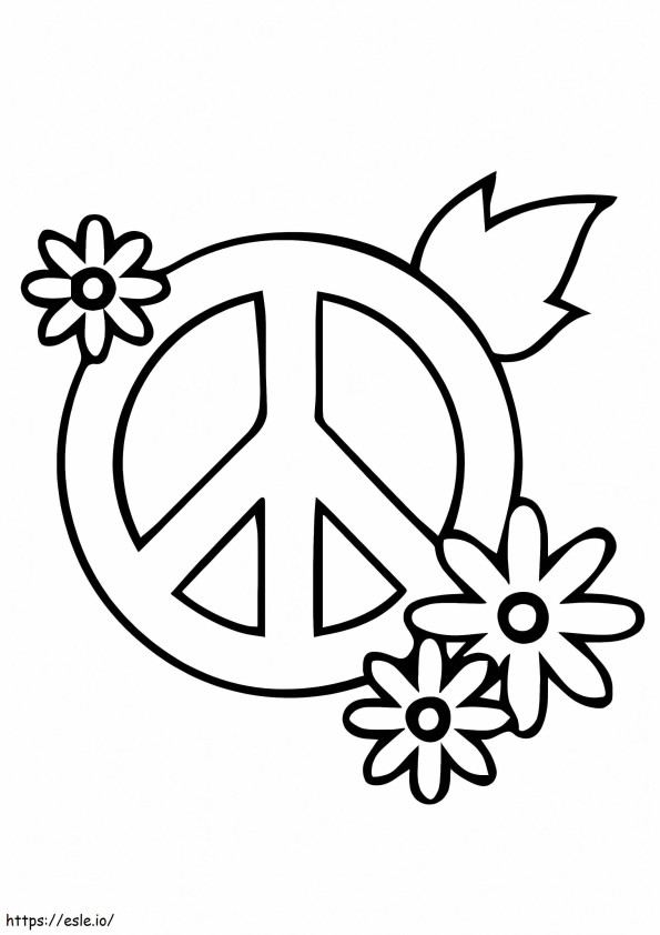 Signo de la paz 5 para colorear