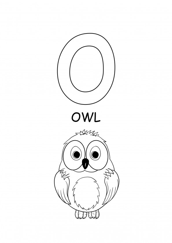 upper case word-owl coloring and free to print