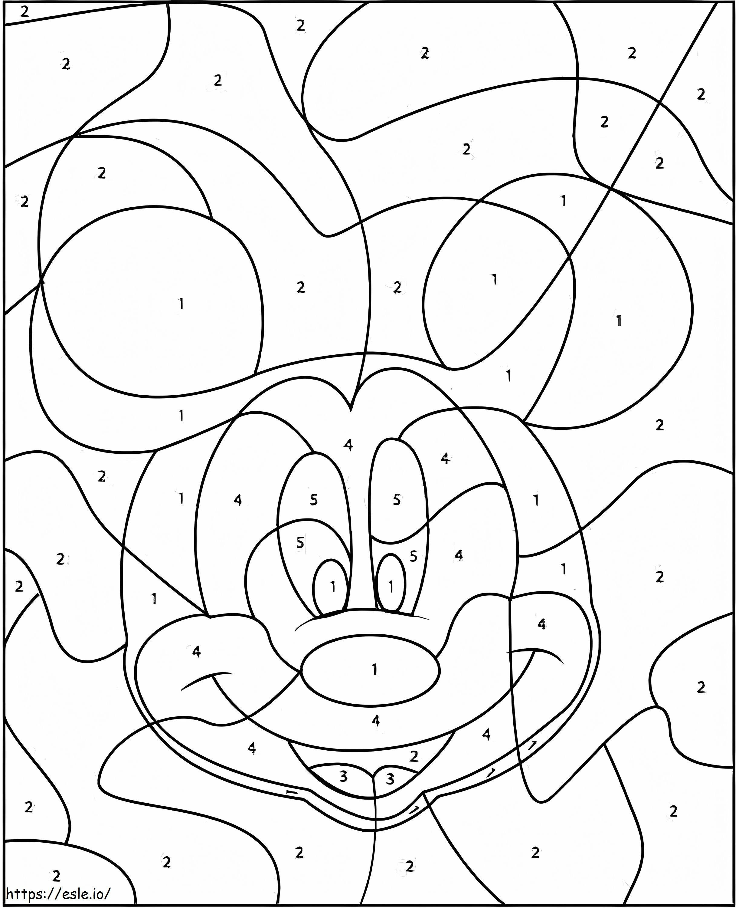 Coloriage Coloriage Mickey Mouse par numéro à imprimer dessin