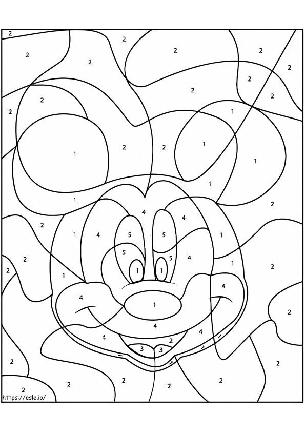 Kolorowanie według numerów Myszki Miki kolorowanka