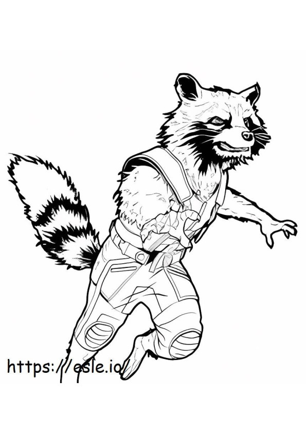 Angry Rocket Raccoon coloring page