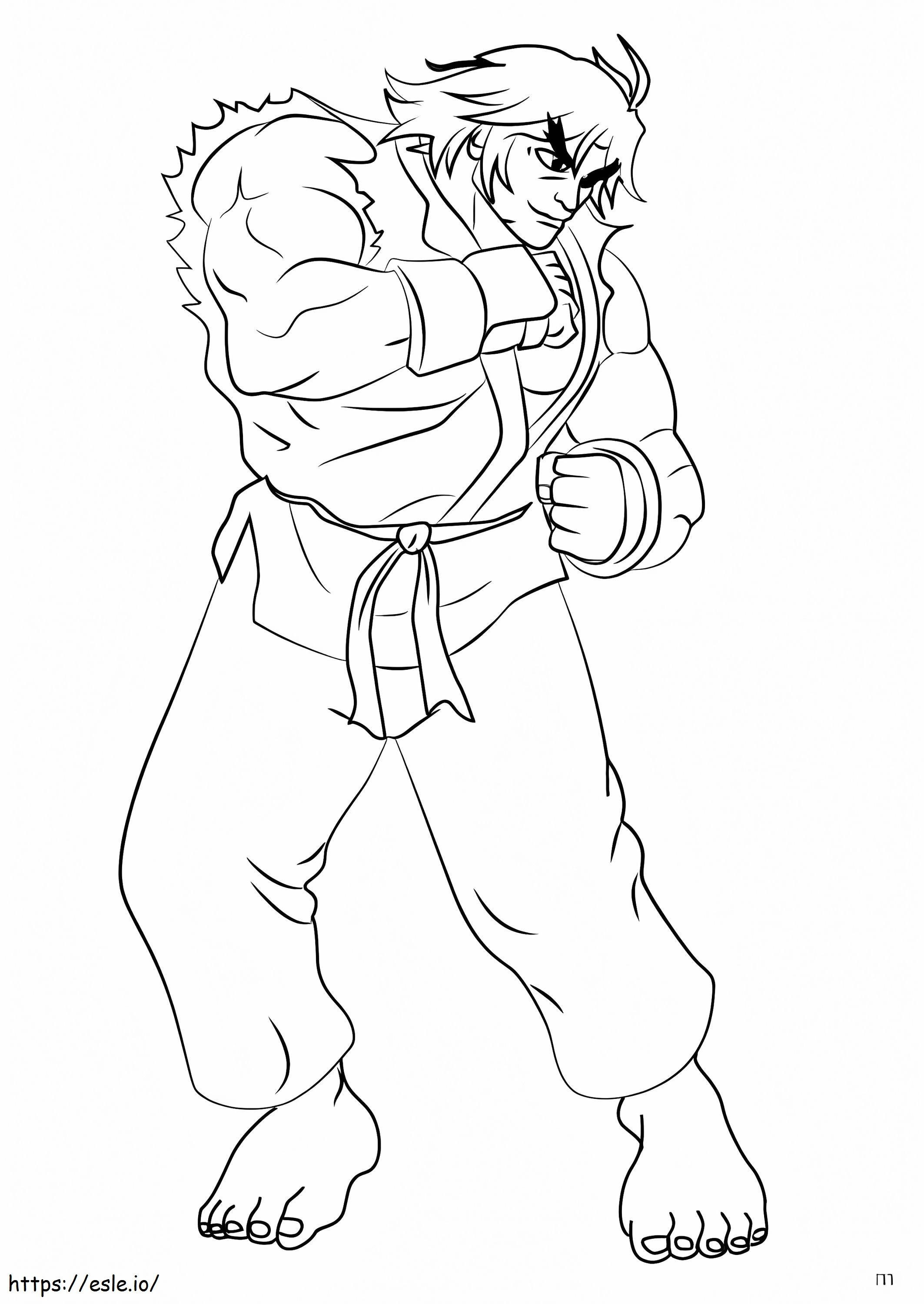 Ken Fighting coloring page