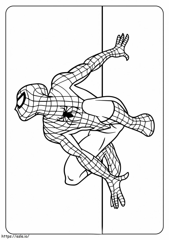 Cool Spiderman Climbing Wall coloring page