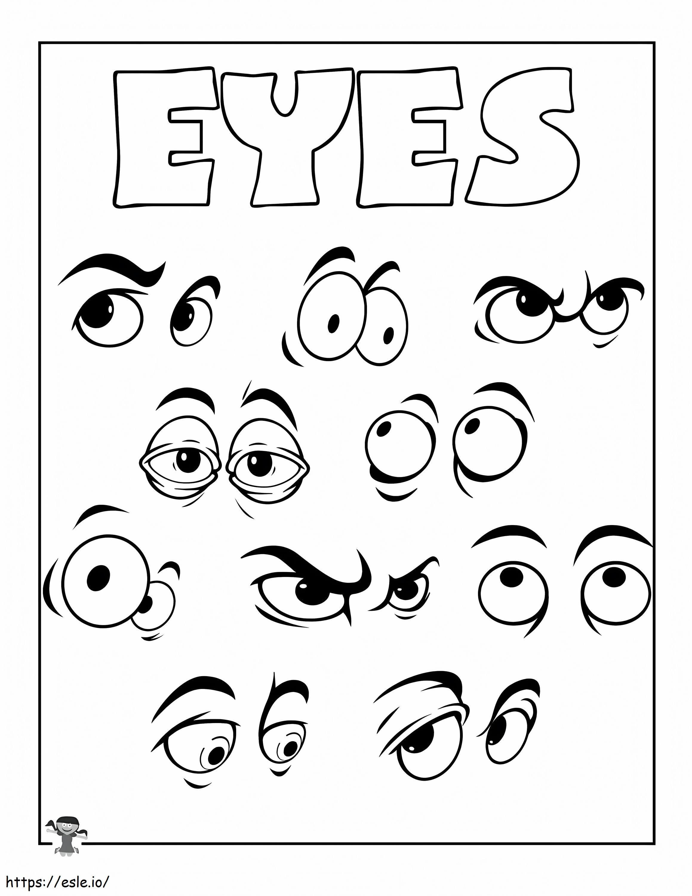Eyes coloring page