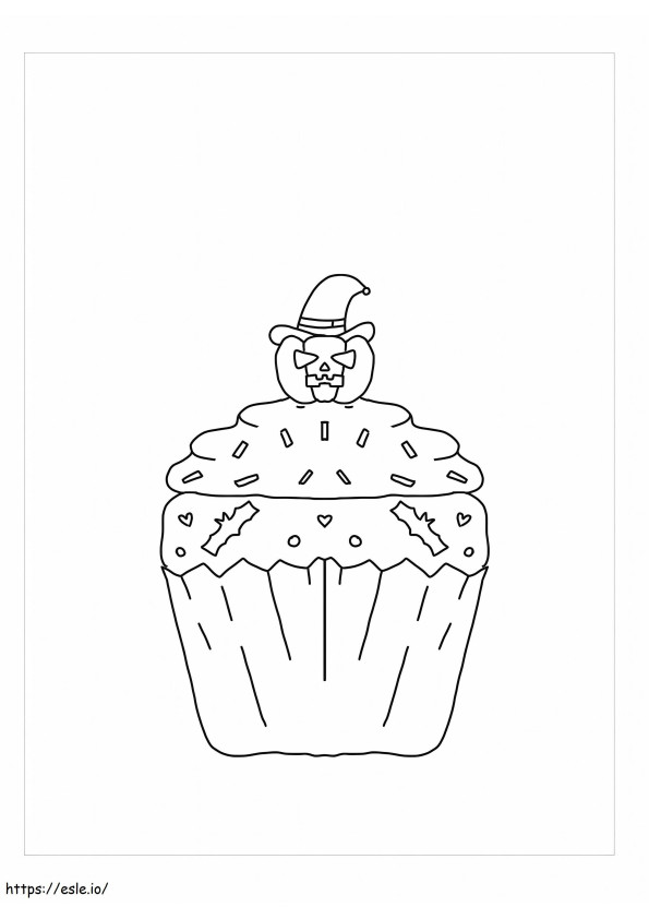 Halloween Cupcake coloring page