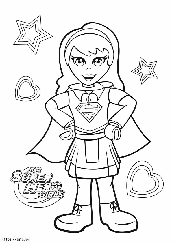 Supergirl A4 coloring page