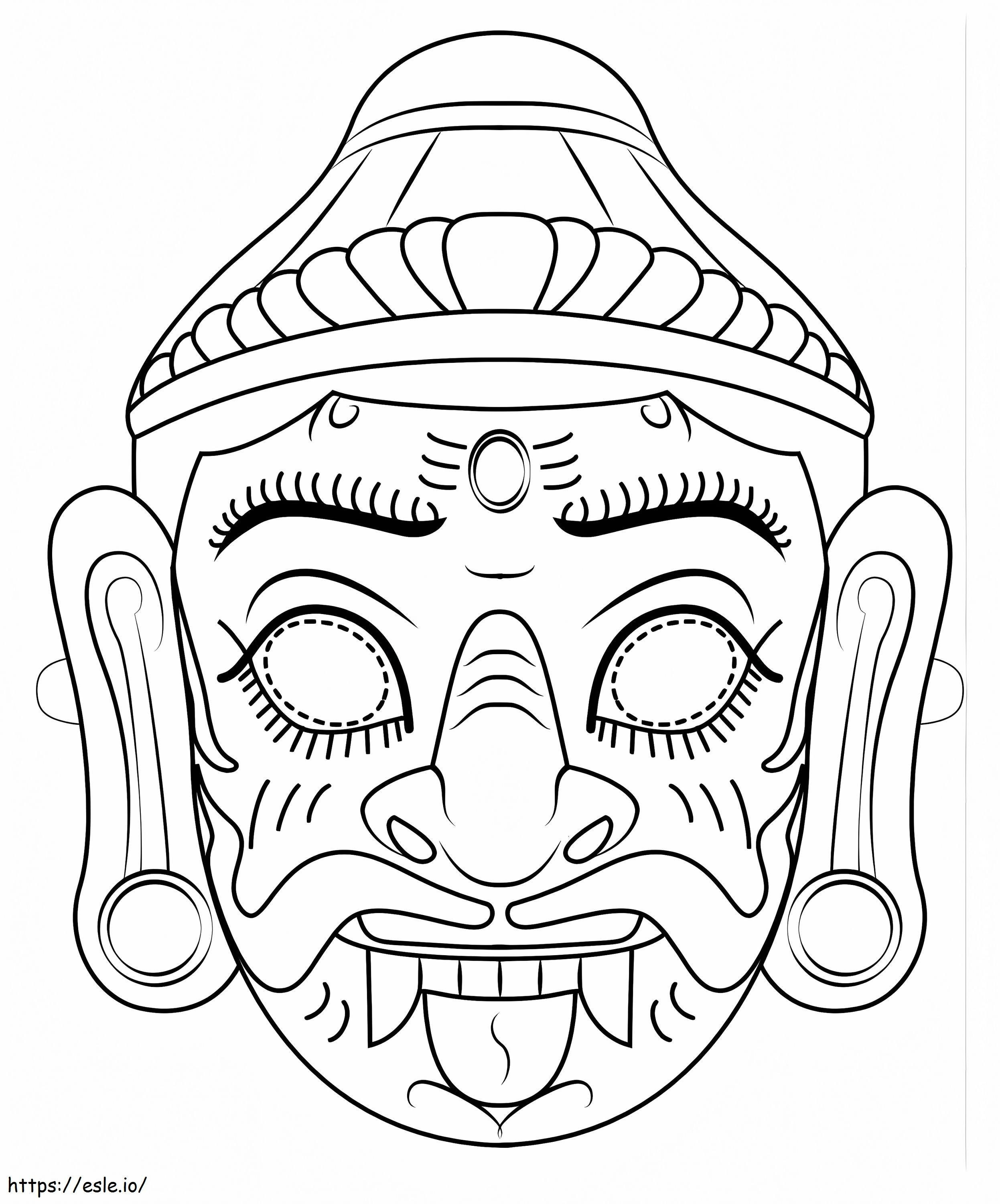 Máscara de Ravana para colorir