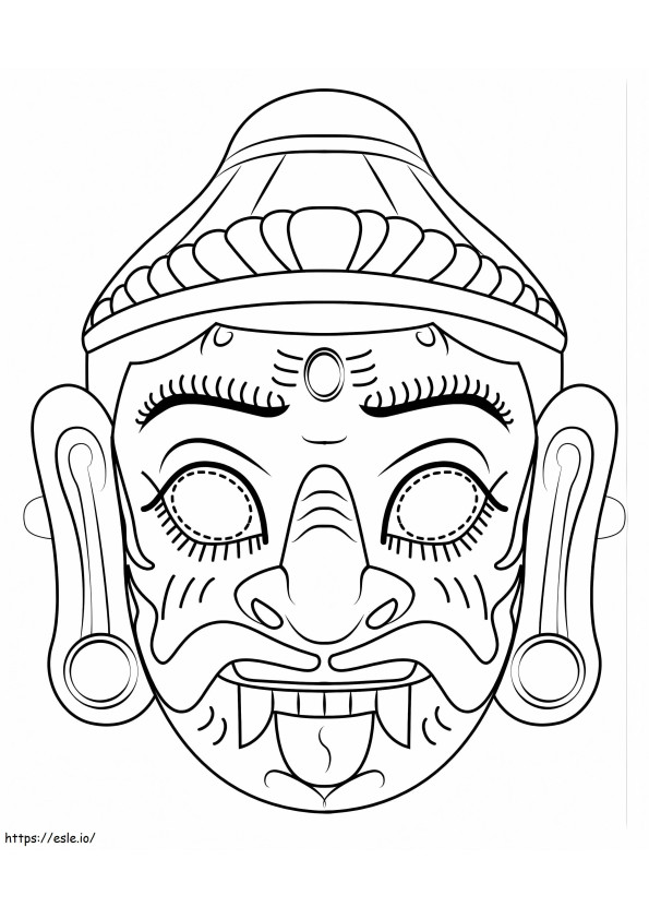 Máscara de Ravana para colorir