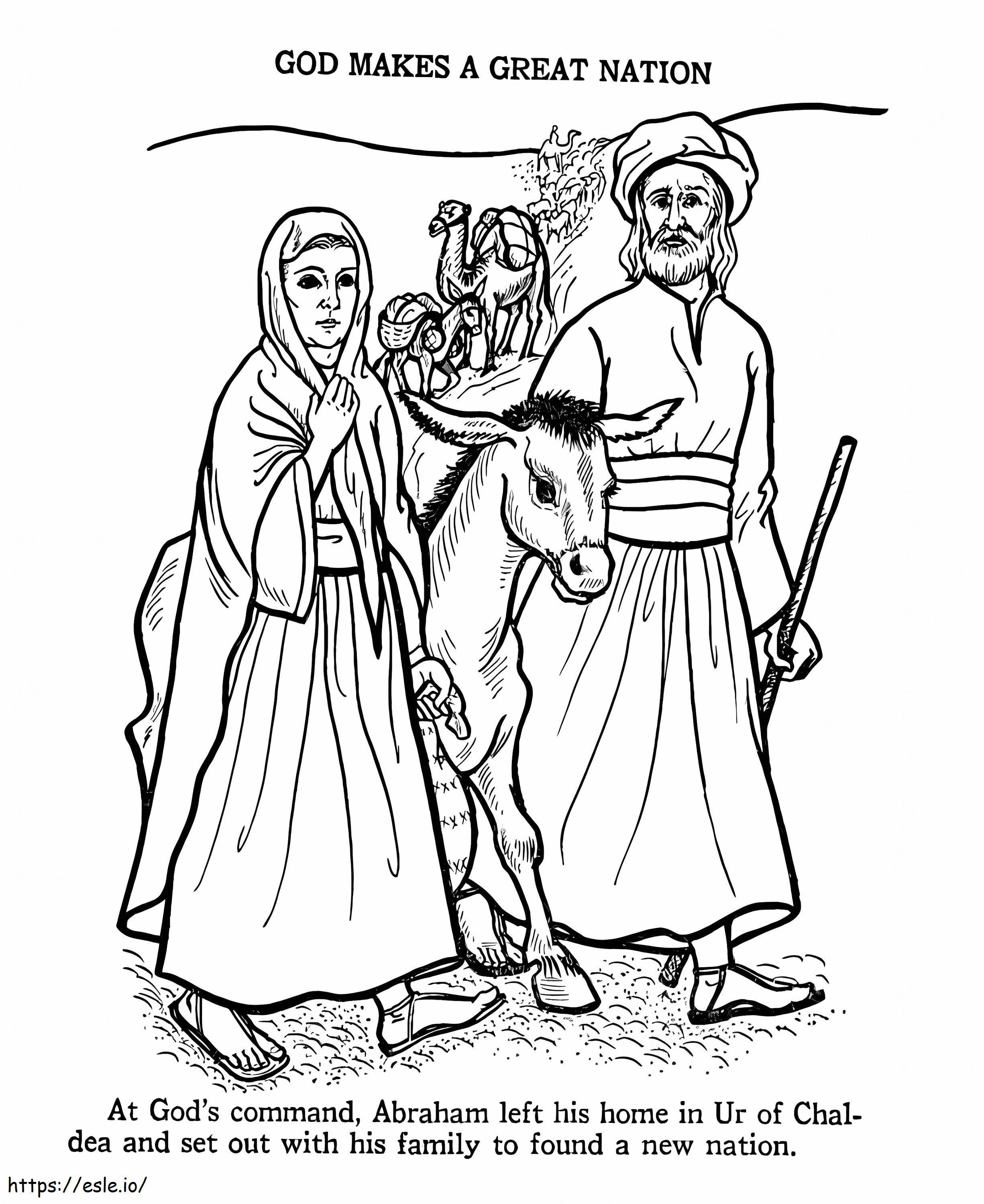アブラハムとサラ 2 ぬりえ - 塗り絵