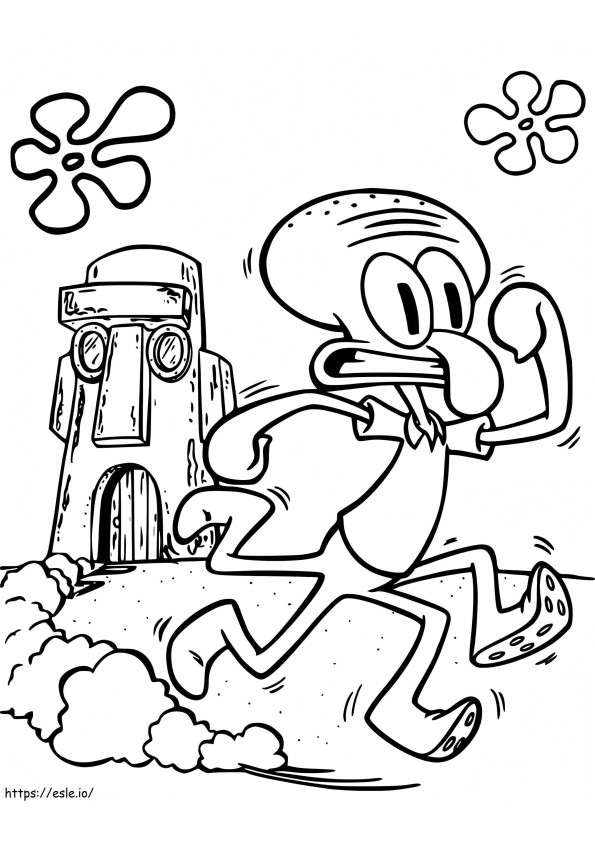 Squidward Running