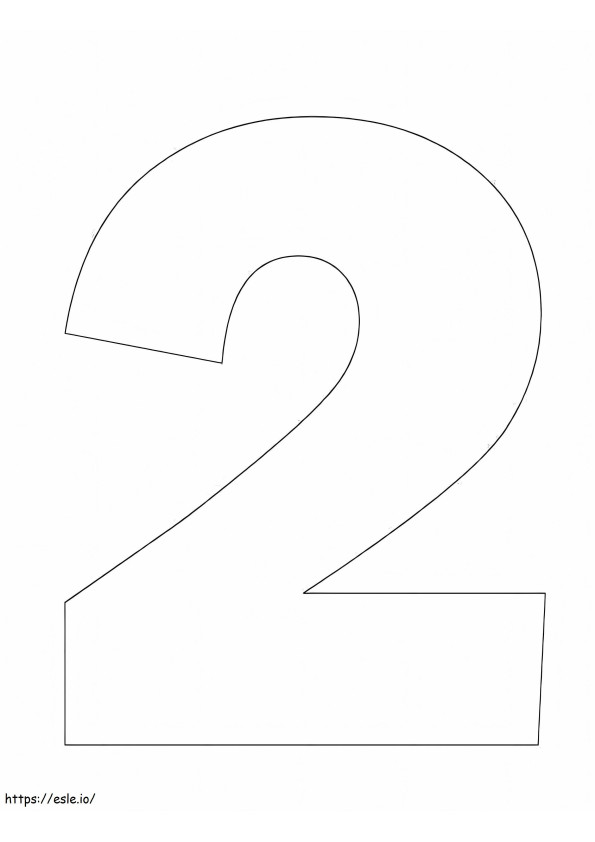 Big Number 2 coloring page