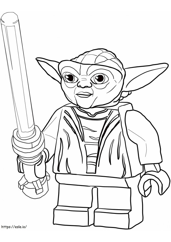 Yoda Lego A4 coloring page