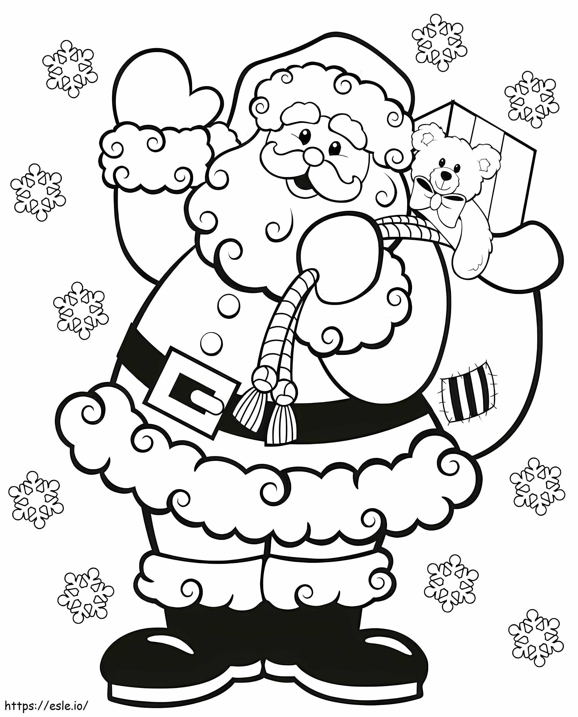 Coloriage Joyeux Père Noël 1 à imprimer dessin