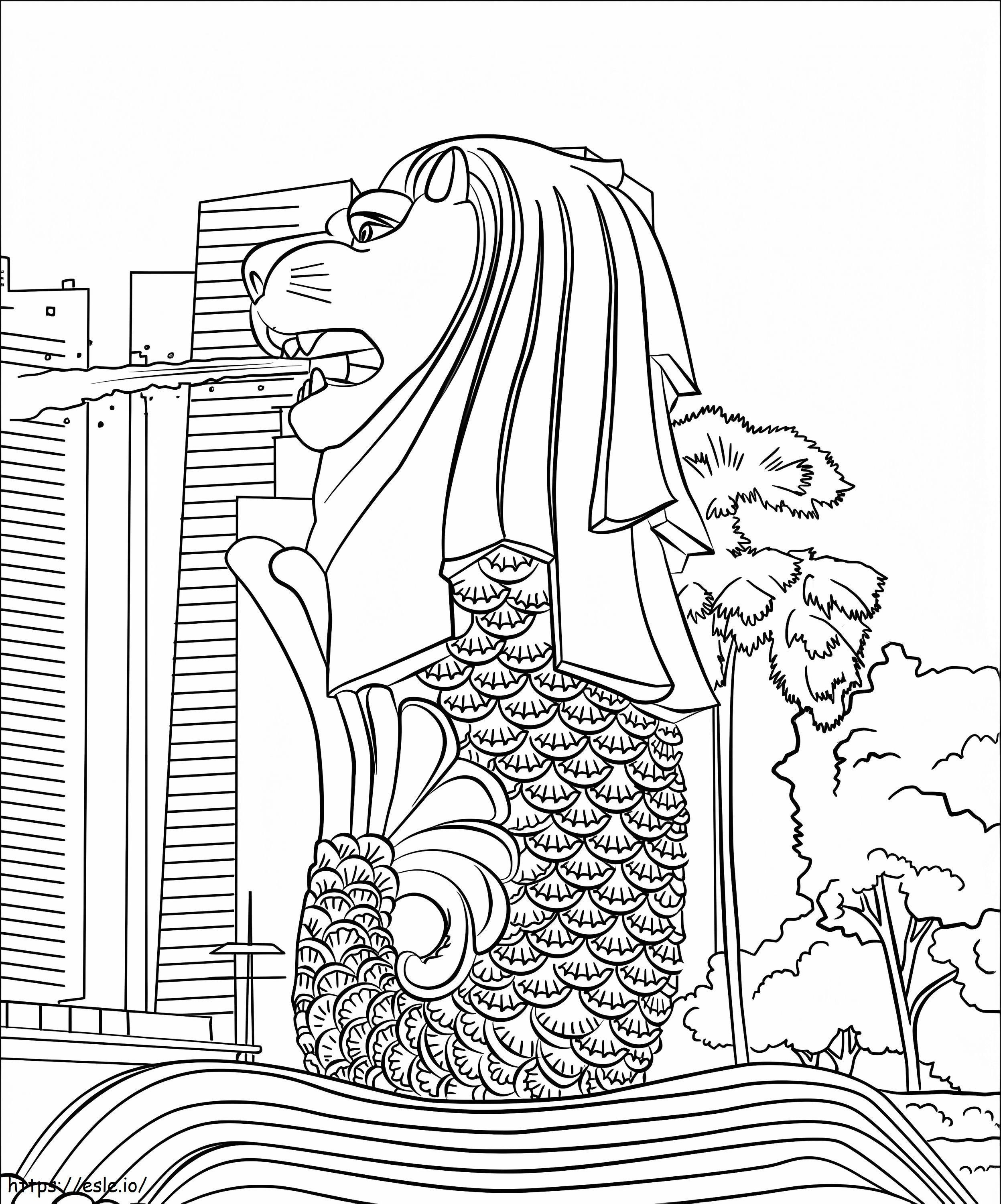 Singapore Merlion coloring page