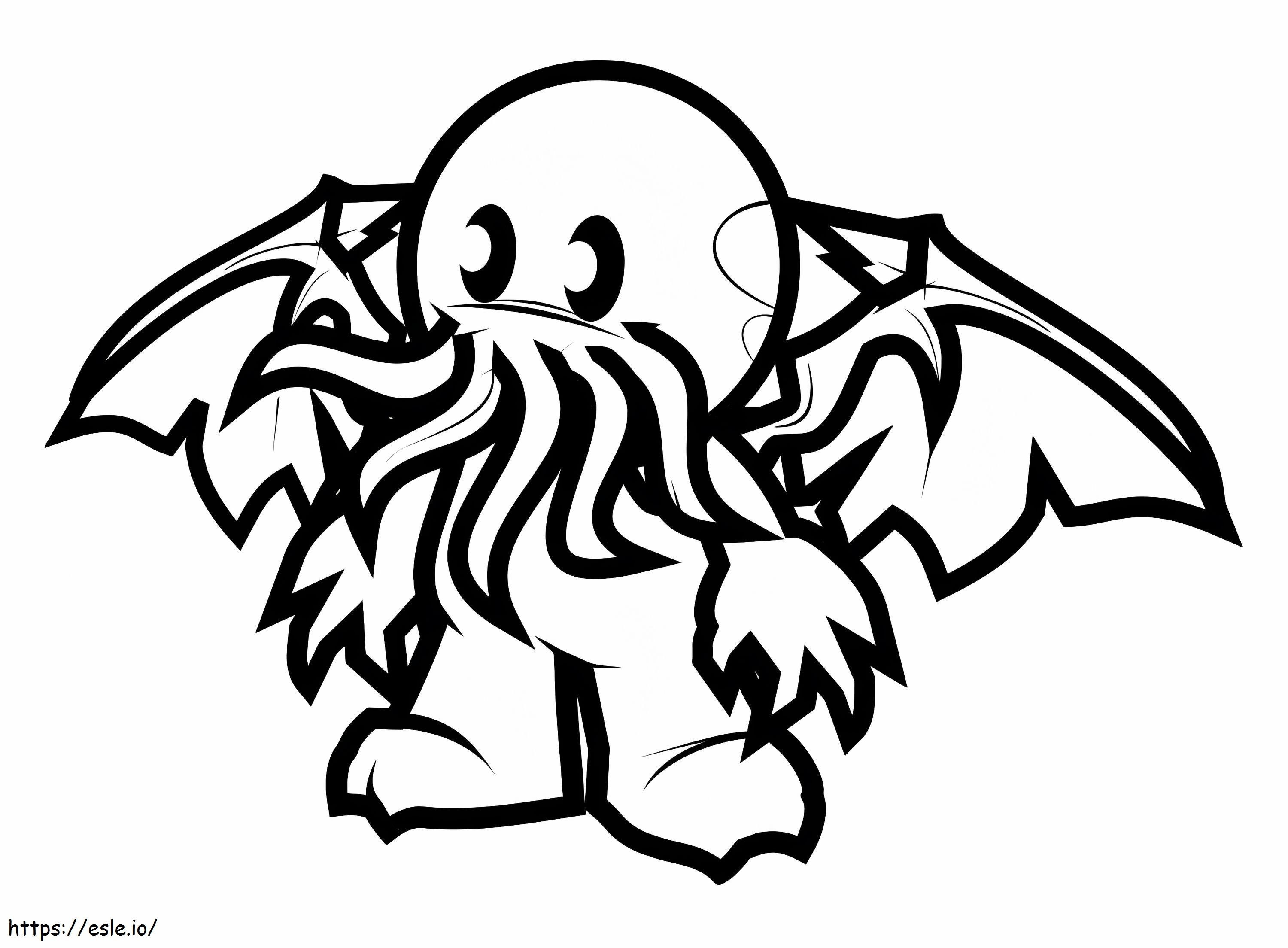 Cute Cthulhu coloring page