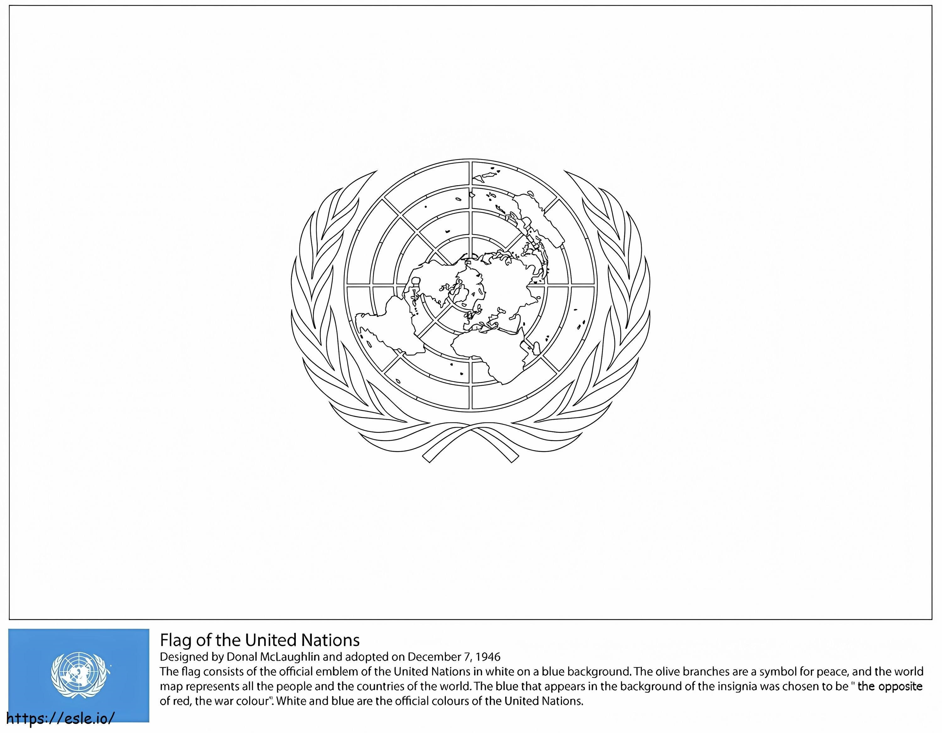  Flaga Organizacji Narodów Zjednoczonych kolorowanka