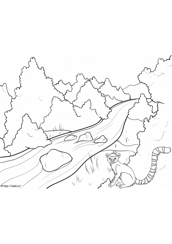 Free River Printable coloring page