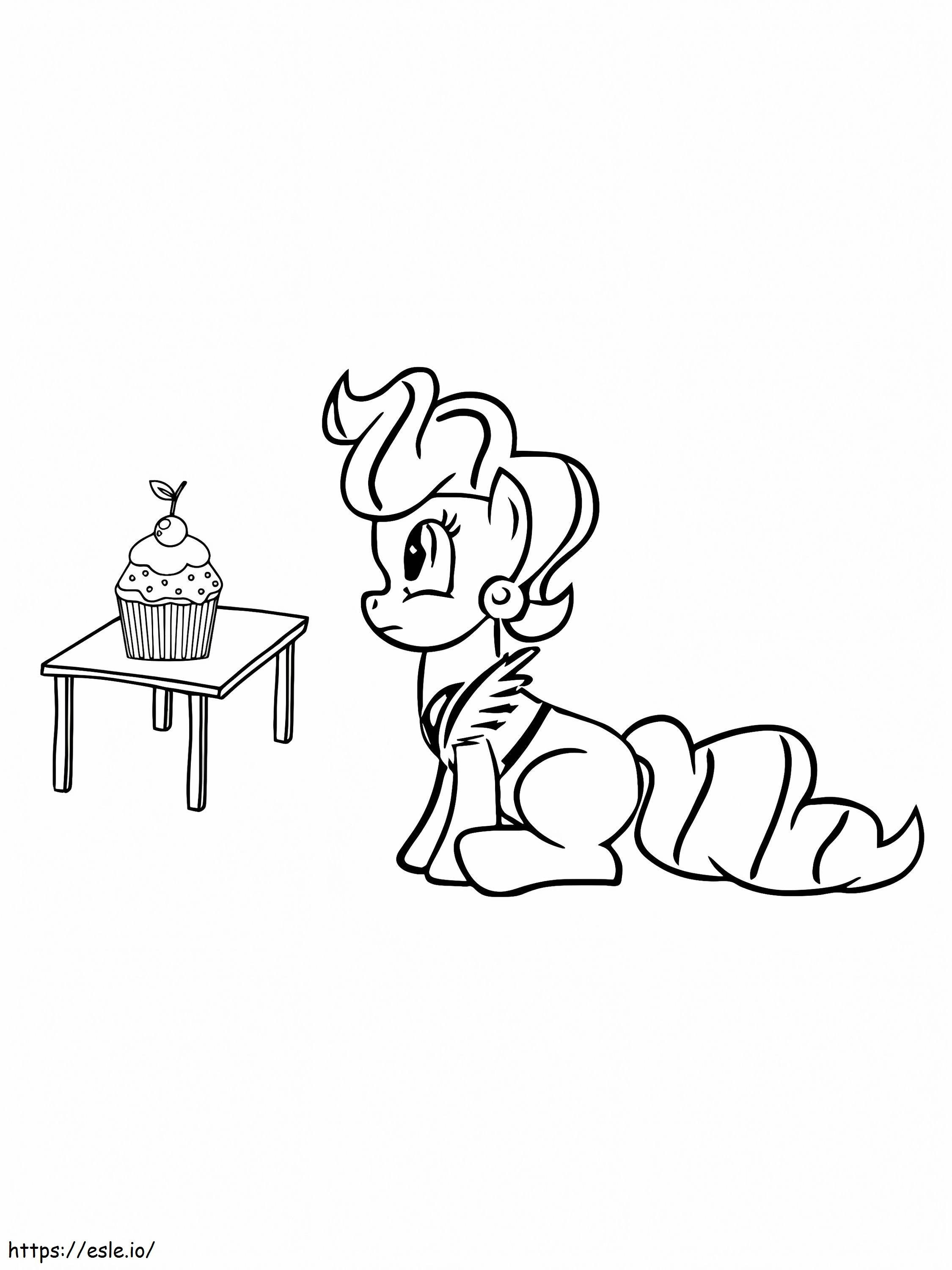 My Little Pony Mrs Cake y Cupcake en la mesa para colorear