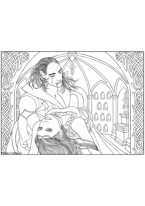 Vampire Couple coloring page