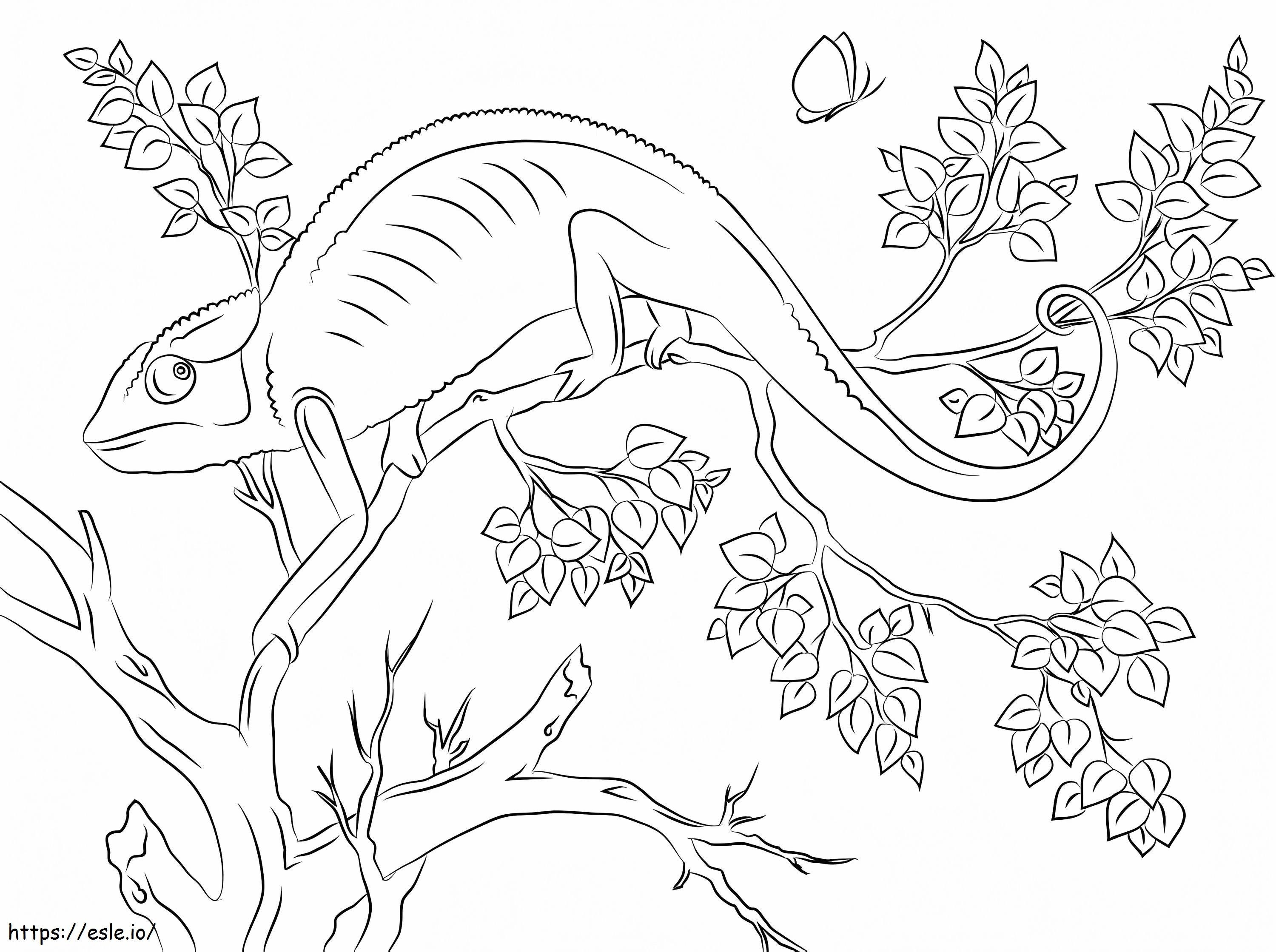 Coloriage Adorable caméléon à imprimer dessin