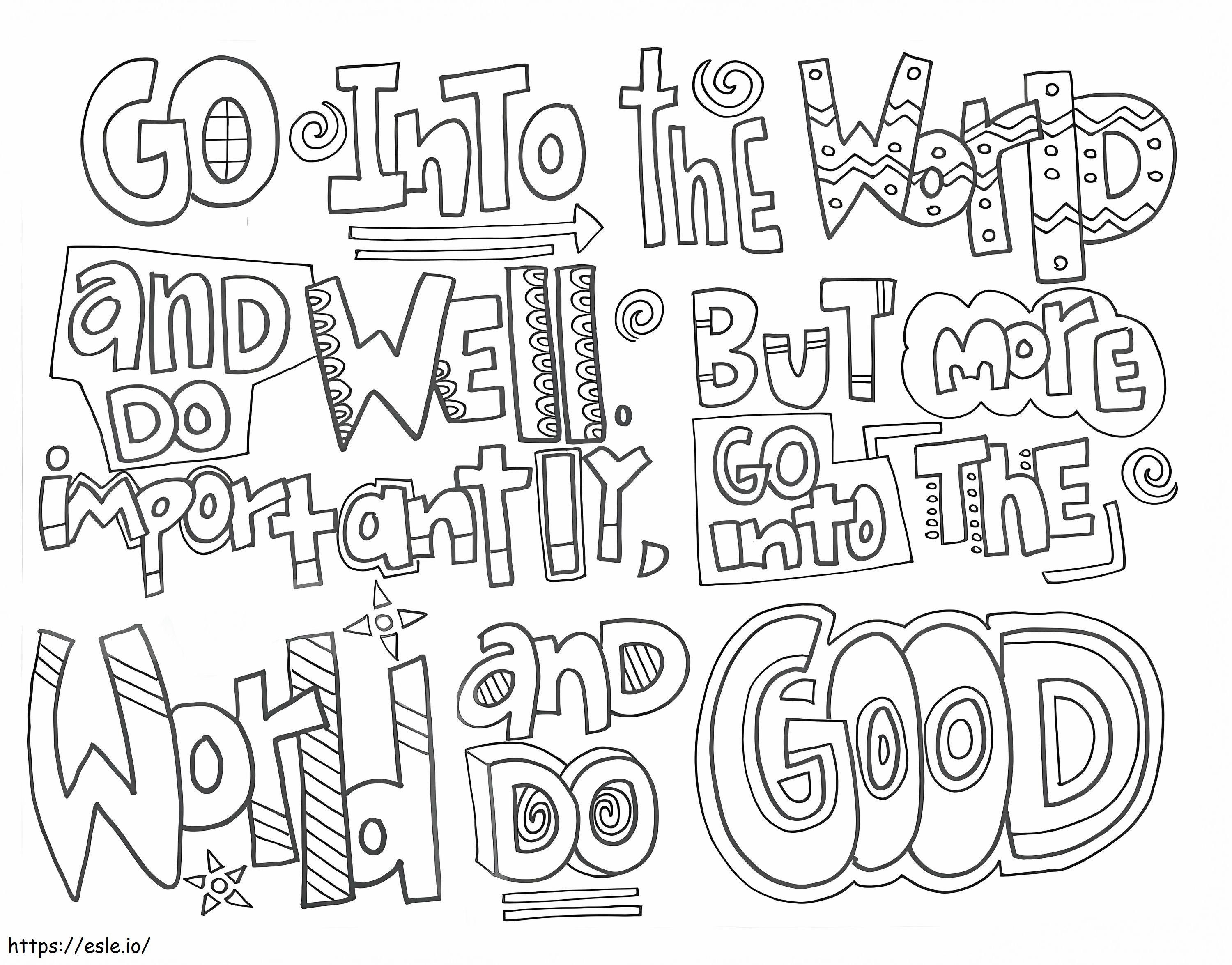 Graduation Quote coloring page