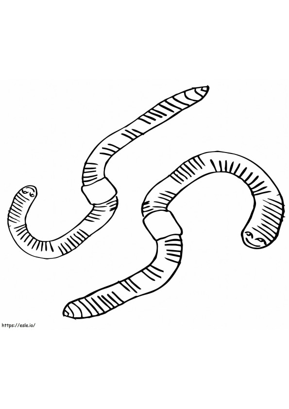 Two Worms coloring page